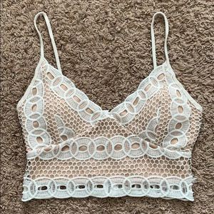 White Lace Corset Crop Top